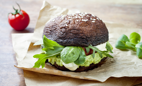 Kyllingburger med Portobello-bolle