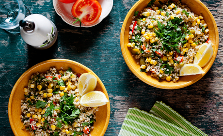 Somrig bulgur- & majsallad